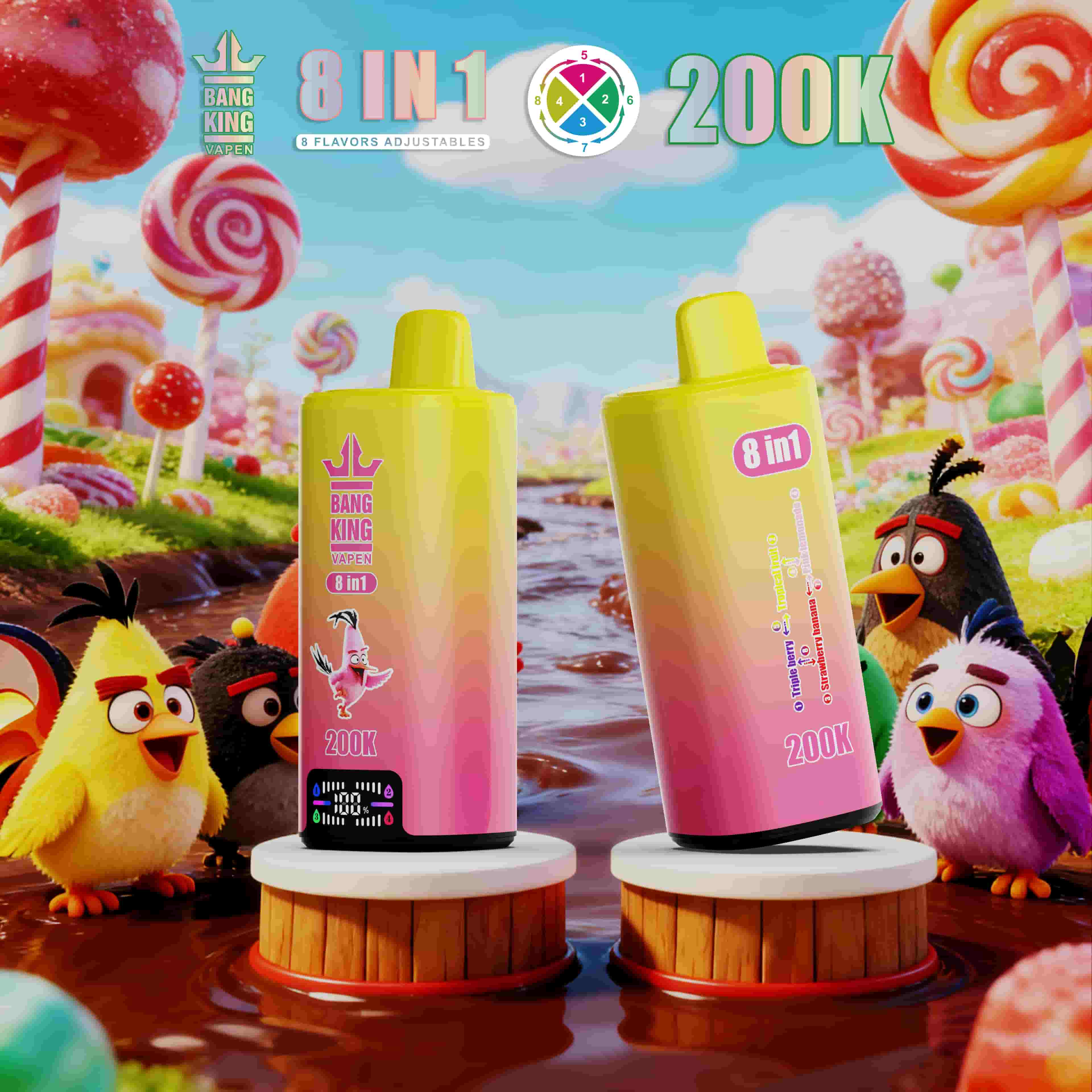 EU Warehouse Bang King 200K 8-in-1 Disposable Vape Disposable Vape Best Vape Disposable Vape 200K 300K Bang Ecigs Spain Germany Stock