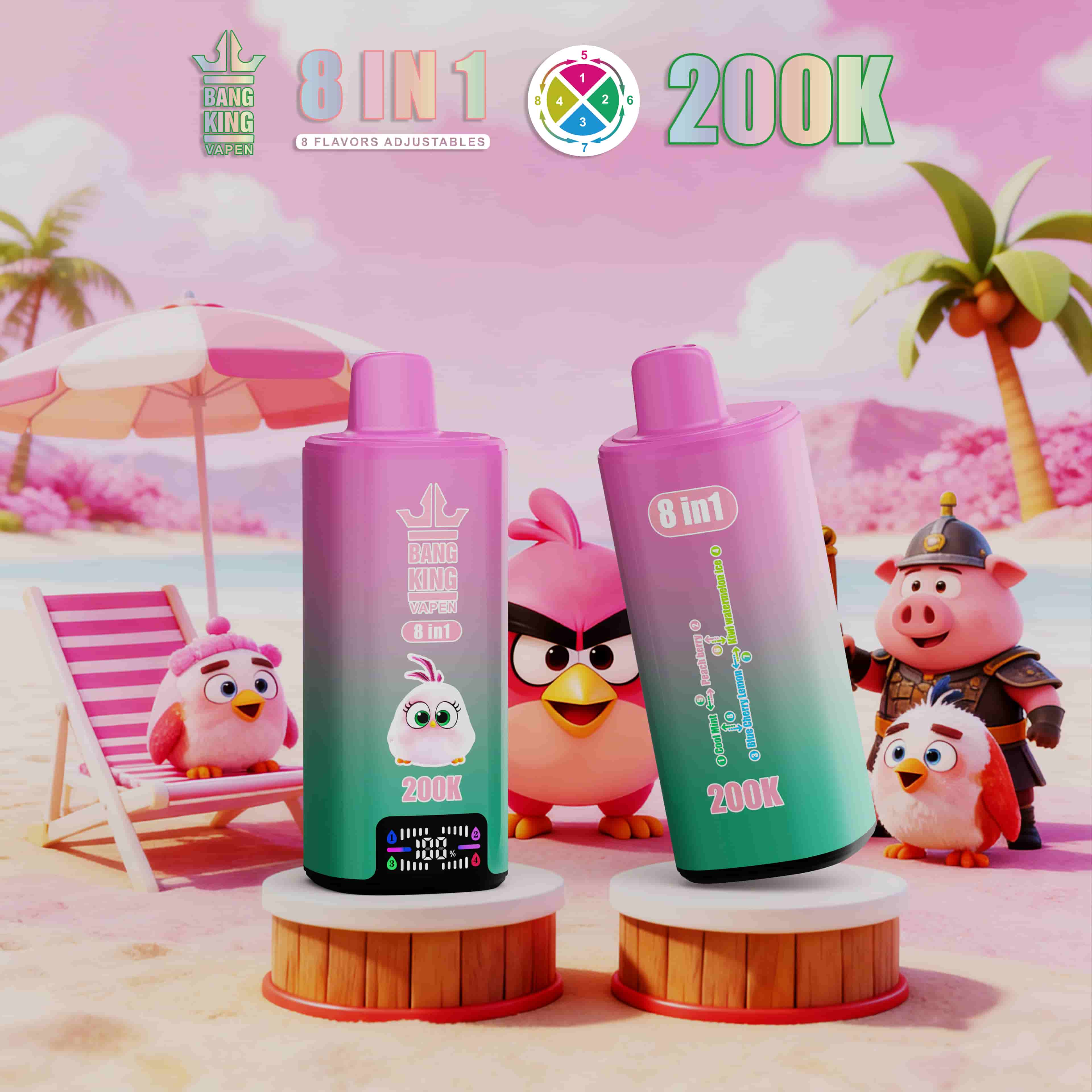 EU Warehouse Bang King 200K 8-in-1 Disposable Vape Disposable Vape Best Vape Disposable Vape 200K 300K Bang Ecigs Spain Germany Stock