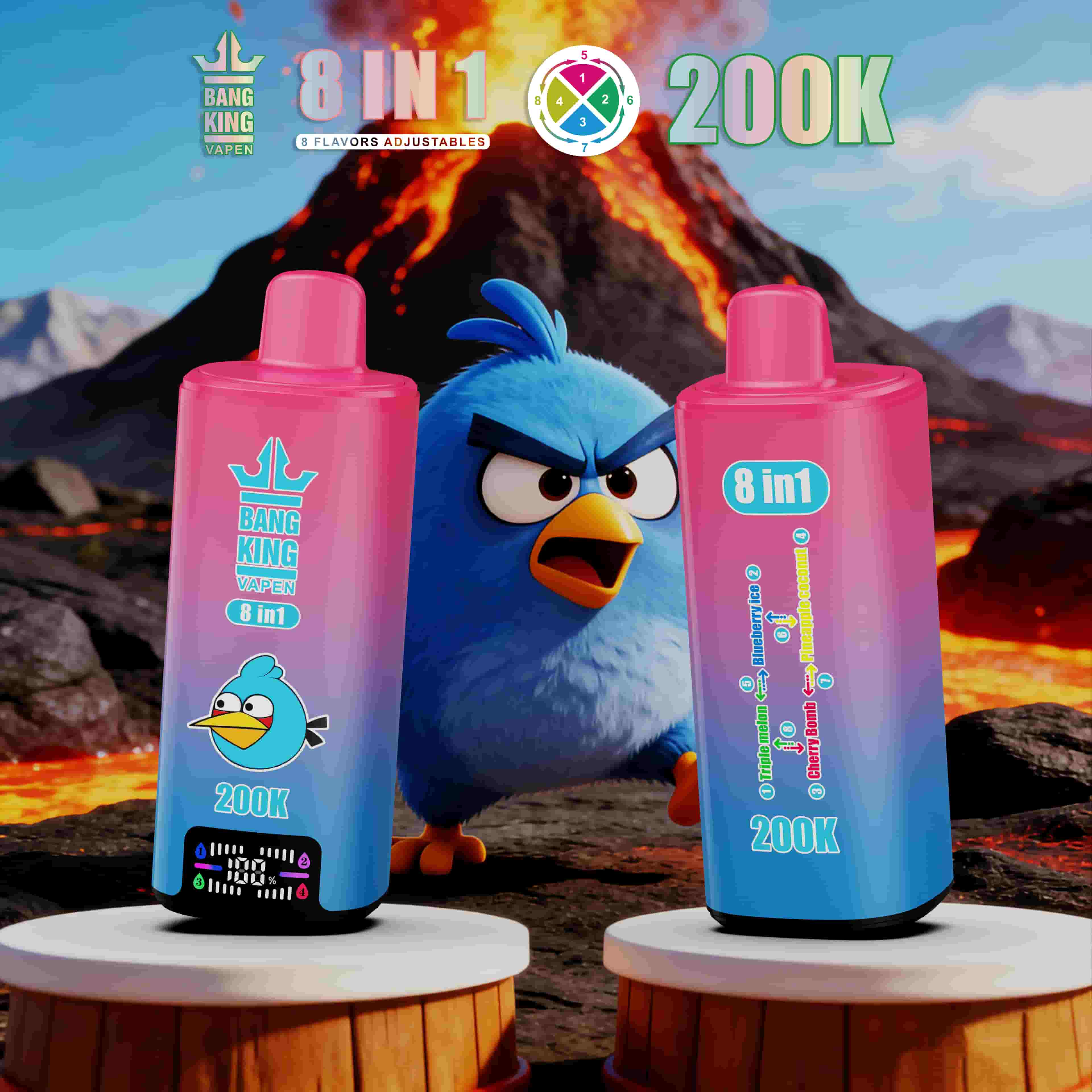 EU Warehouse Bang King 200K 8-in-1 Disposable Vape Disposable Vape Best Vape Disposable Vape 200K 300K Bang Ecigs Spain Germany Stock