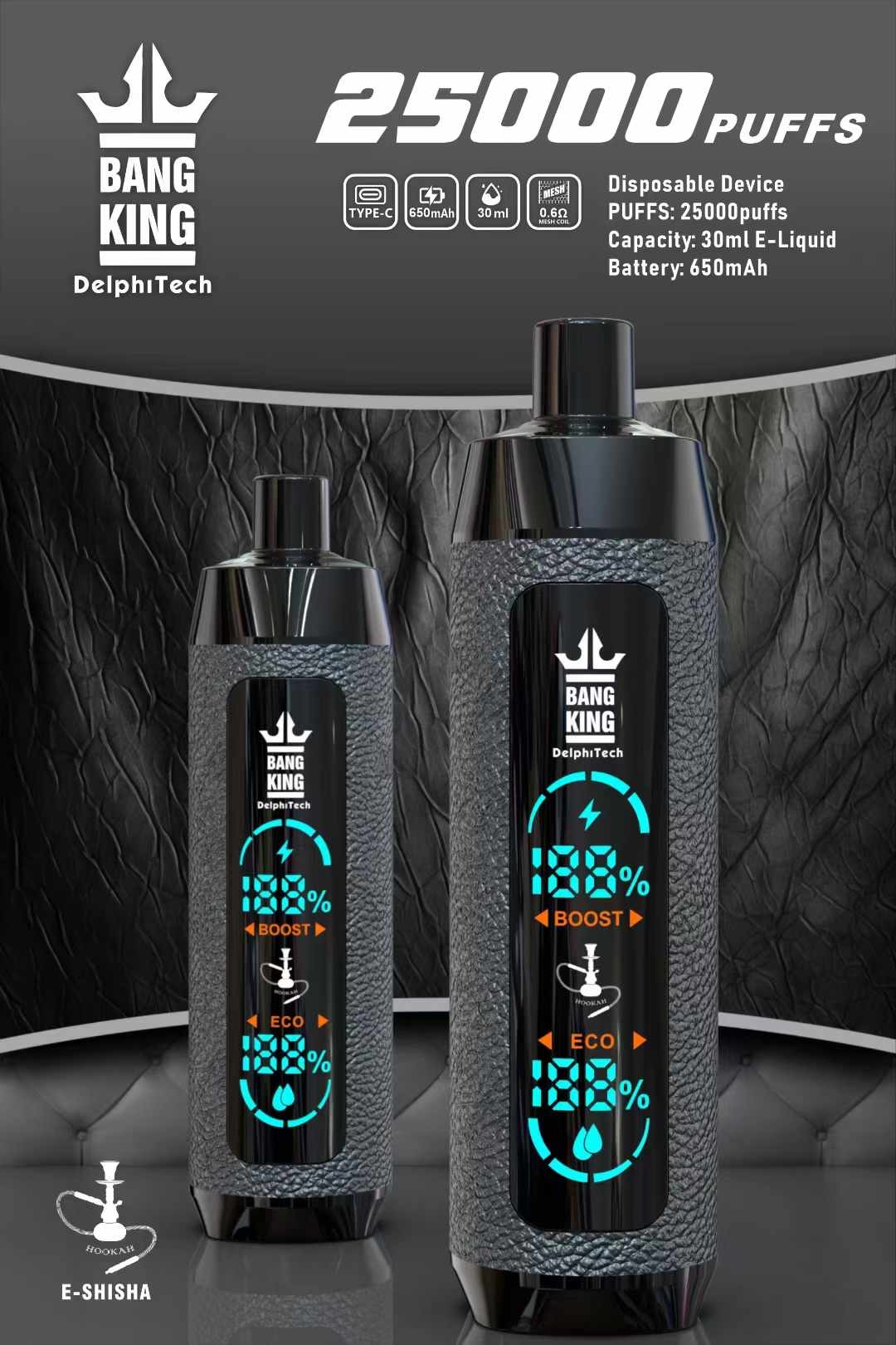 Original Band King 25000 Puffs Disposable Vape 25K Vape Shisha Pen Disposable Electronic Cigarette