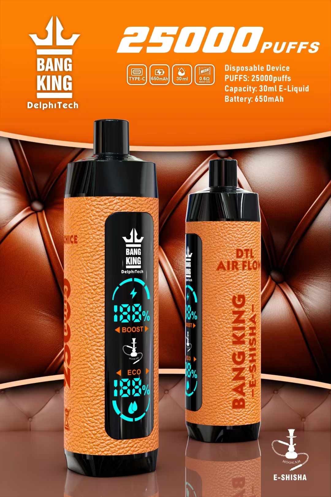 Original Band King 25000 Puffs Disposable Vape 25K Vape Shisha Pen Disposable Electronic Cigarette