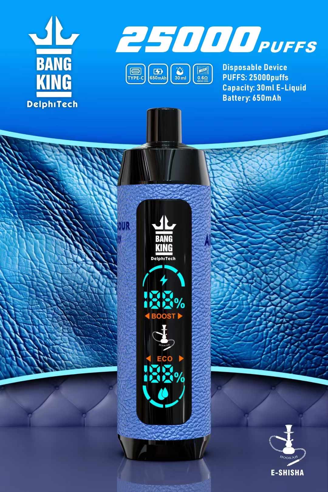 Original Band King 25000 Puffs Disposable Vape 25K Vape Shisha Pen Disposable Electronic Cigarette