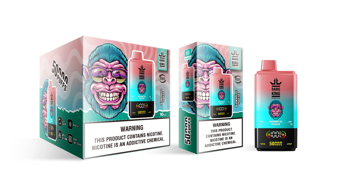Bang King 50000 50K Puff E Vaper Electronic Cigarette 2in1 Double Flavors Switching Disposable Vape Pen Shisha Hookah