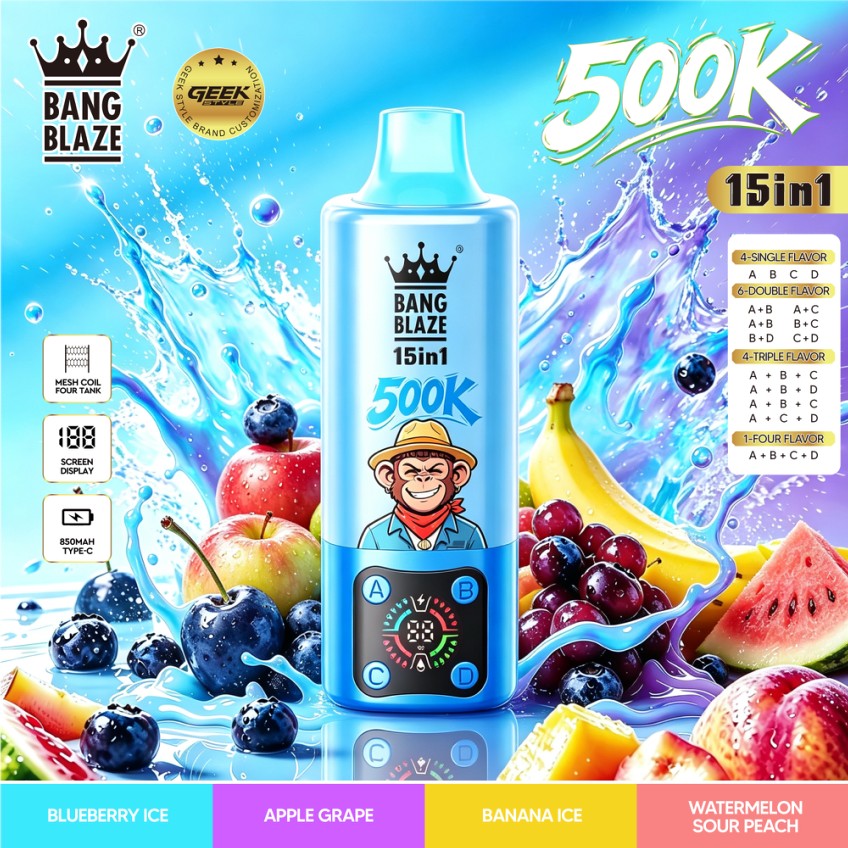 Newest 15in1 bangking bangblaze 500000 500k Puffs Disposable Vape Electronic Cigarette Wholesale banglegend bang 500k Ecigs vape pen
