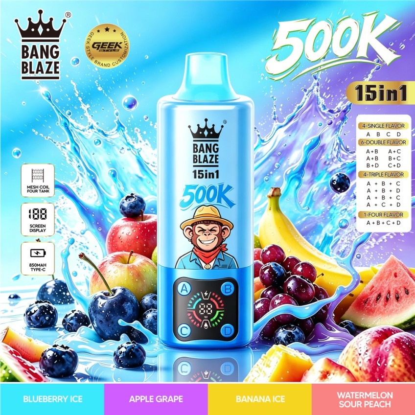 Newest 15in1 bangking bangblaze 500000 500k Puffs Disposable Vape Electronic Cigarette Wholesale banglegend bang 500k Ecigs vape pen