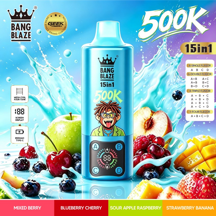 Newest 15in1 bangking bangblaze 500000 500k Puffs Disposable Vape Electronic Cigarette Wholesale banglegend bang 500k Ecigs vape pen