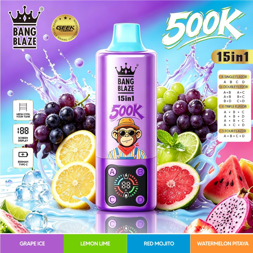 Newest 15in1 bangking bangblaze 500000 500k Puffs Disposable Vape Electronic Cigarette Wholesale banglegend bang 500k Ecigs vape pen