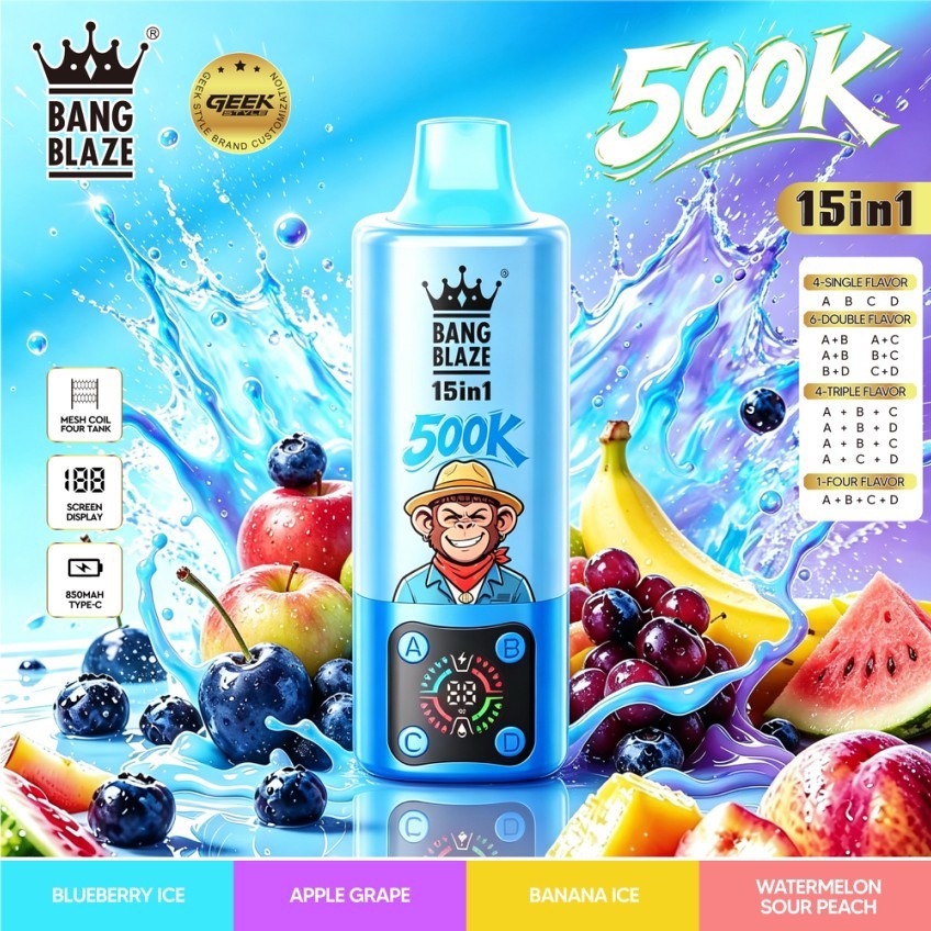 Newest 15in1 bangking bangblaze 500000 500k Puffs Disposable Vape Electronic Cigarette Wholesale banglegend bang 500k Ecigs vape pen