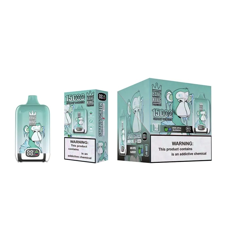 Original Bang King Digital Box 15000 15K Puffs Vape Puff 15000 Mesh Coil 25ml vaper vape 15000 puffs 0/2/3/5% Rechargeable 650mAh RGB VS Tornado 1200-Ecloudvaping
