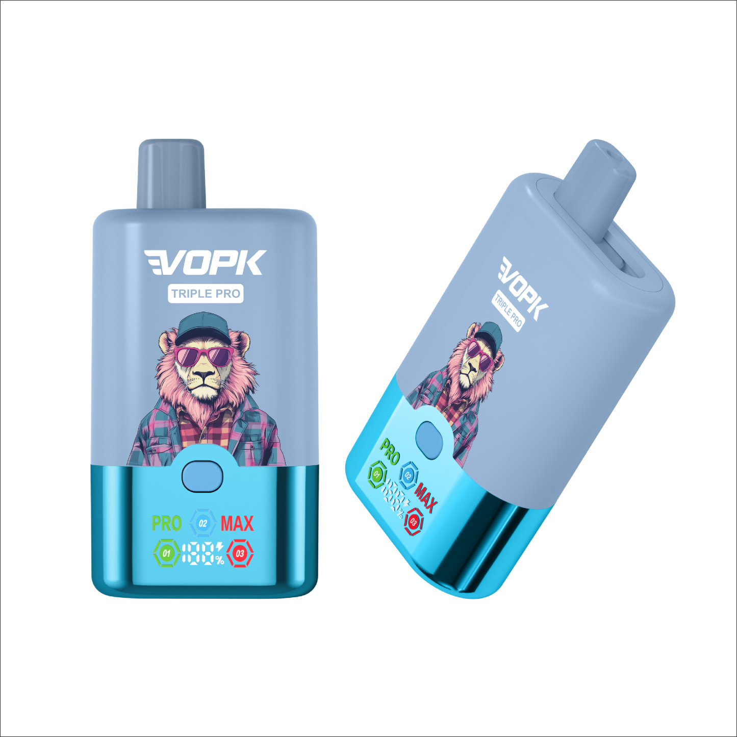 Vopk 75000 Puffs Vape with LED E-Liquid Display Grape Ice · Strawberry Watermelon Cherry