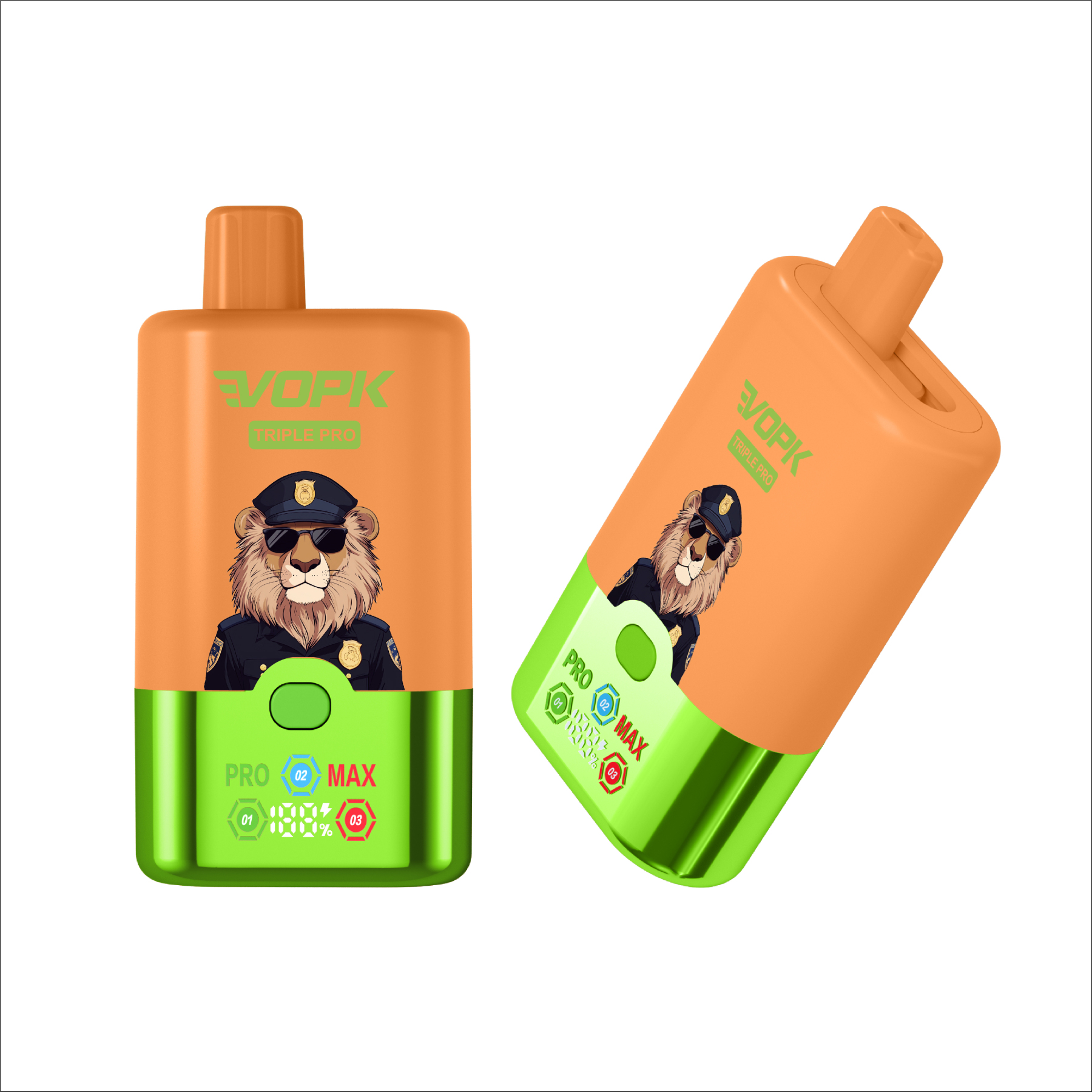 Vopk 75000 Puffs Vape with LED E-Liquid Display Grape Ice · Strawberry Watermelon Cherry