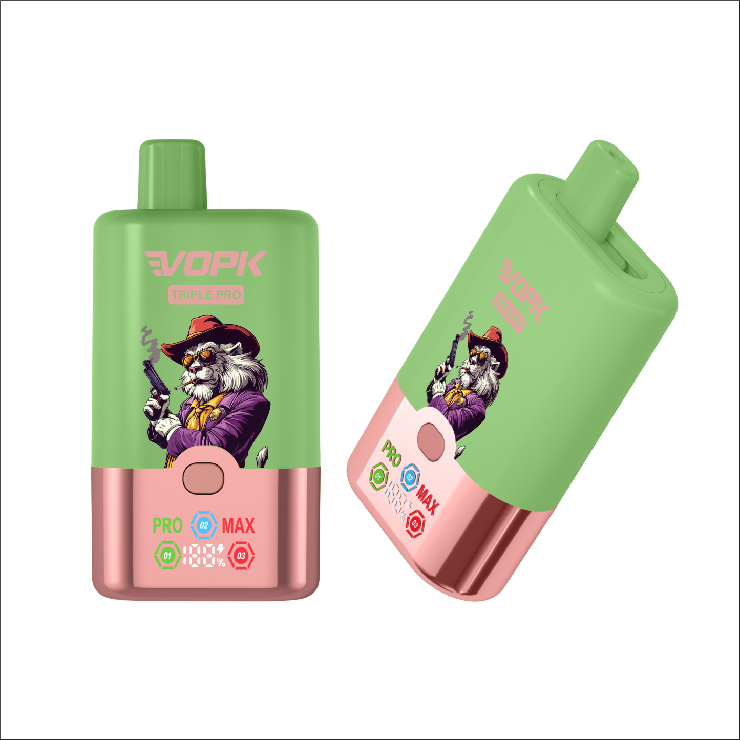 Vopk 75000 Puffs Vape with LED E-Liquid Display Grape Ice · Strawberry Watermelon Cherry