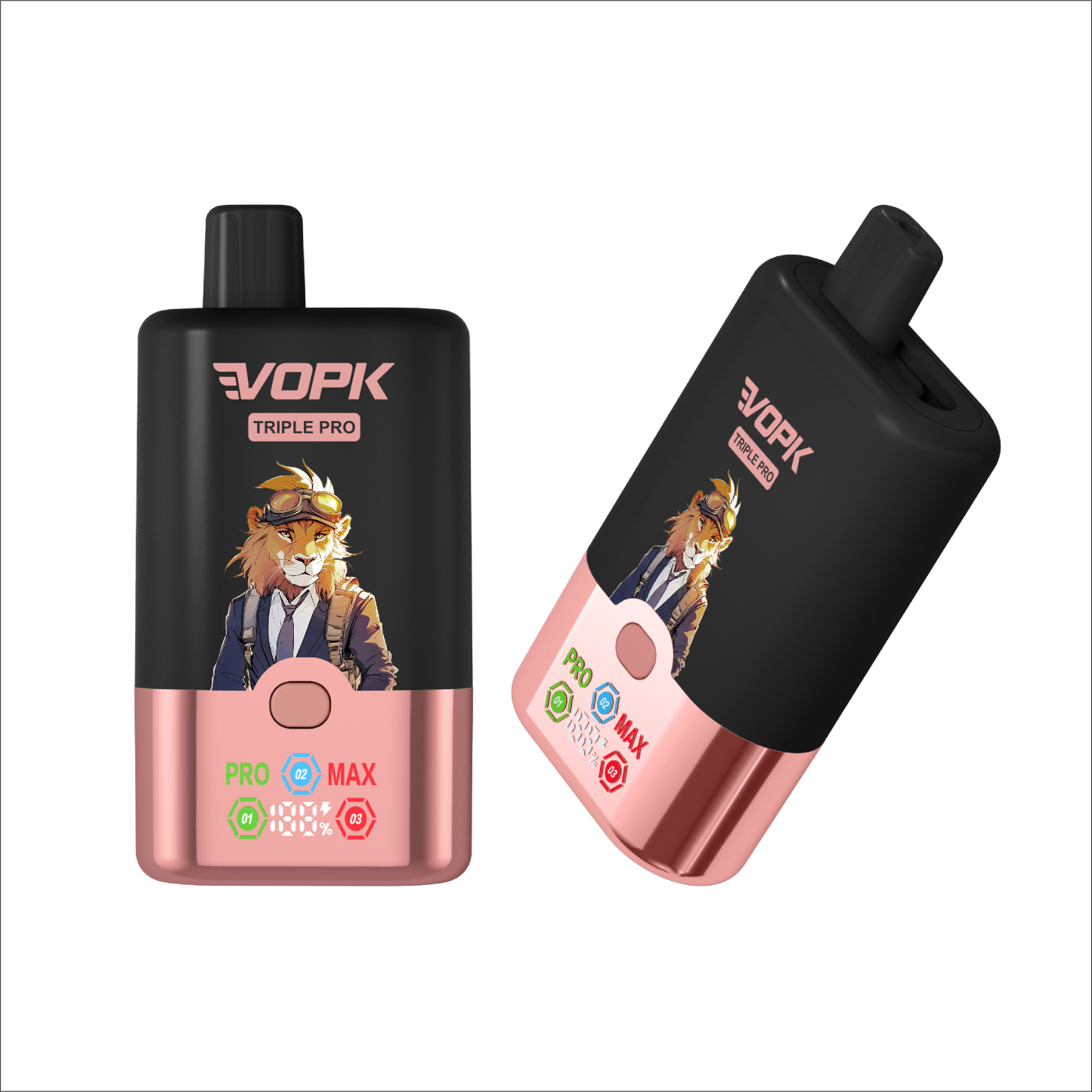 Vopk 75000 Puffs Vape with LED E-Liquid Display Grape Ice · Strawberry Watermelon Cherry