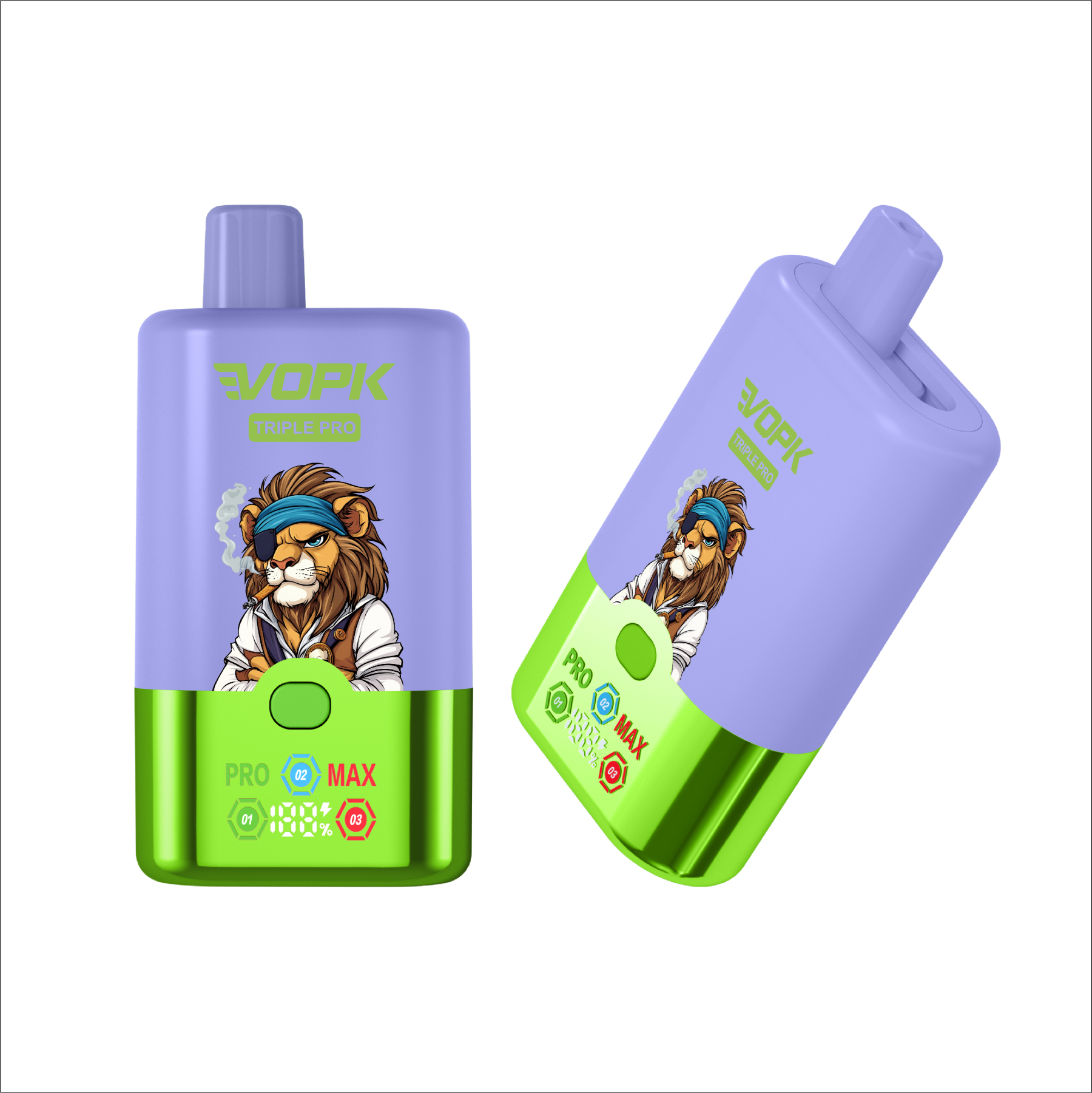 Vopk 75000 Puffs Vape with LED E-Liquid Display Grape Ice · Strawberry Watermelon Cherry