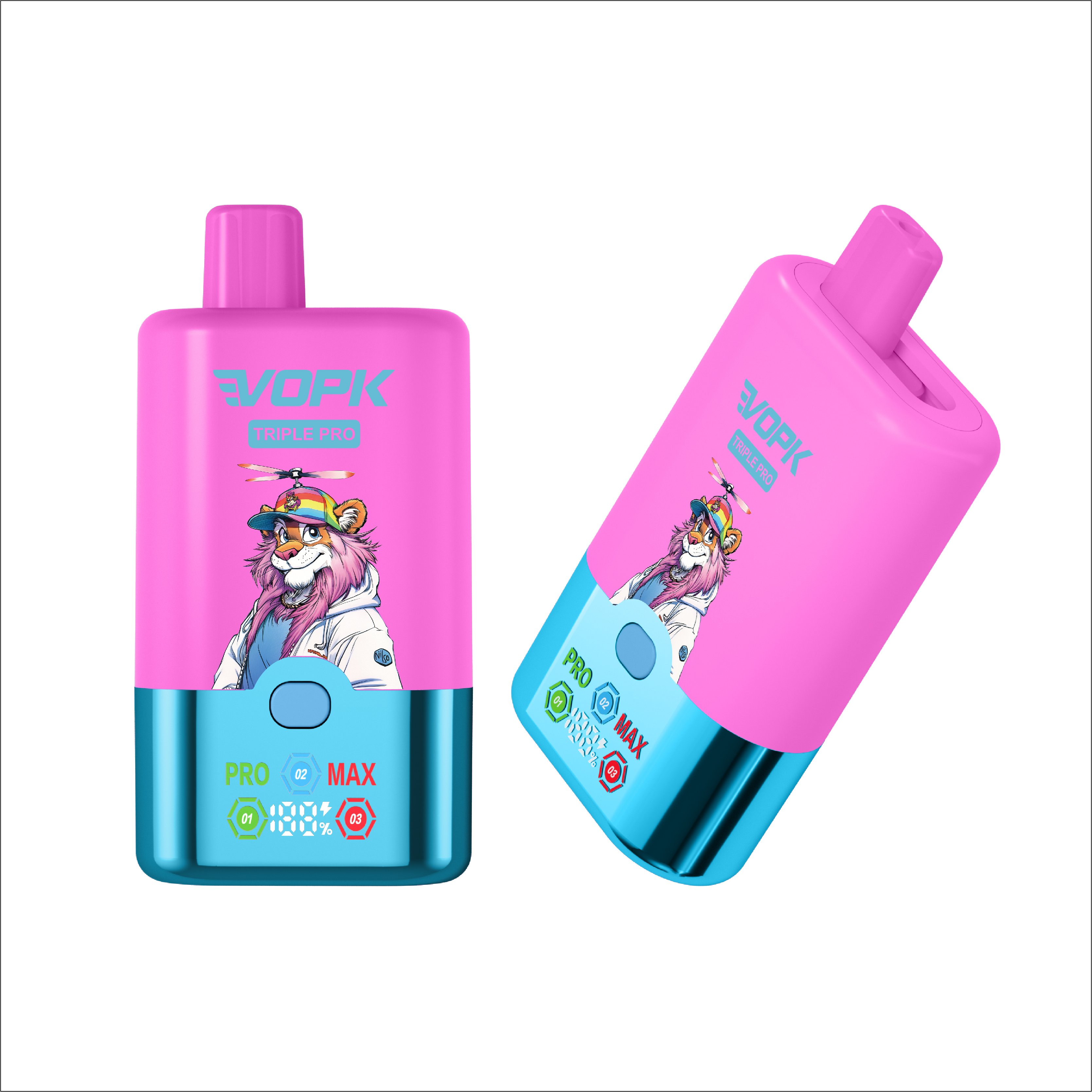 Vopk 75000 Puffs Vape with LED E-Liquid Display Grape Ice · Strawberry Watermelon Cherry