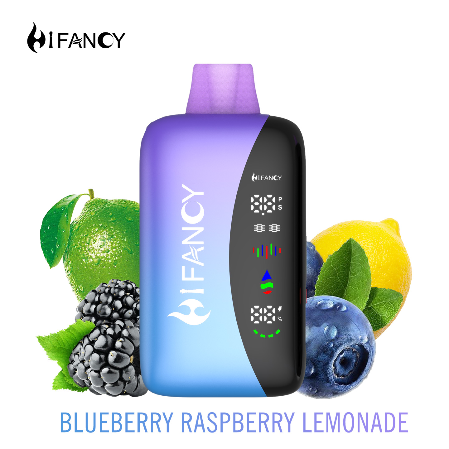 Hifancy Rainbow 25000 Puffs 10 Flavors 2% 3% 5% Nicotine Kids Lock with Color Display Adjust Power Factory Disposable E-Cigarette Vape