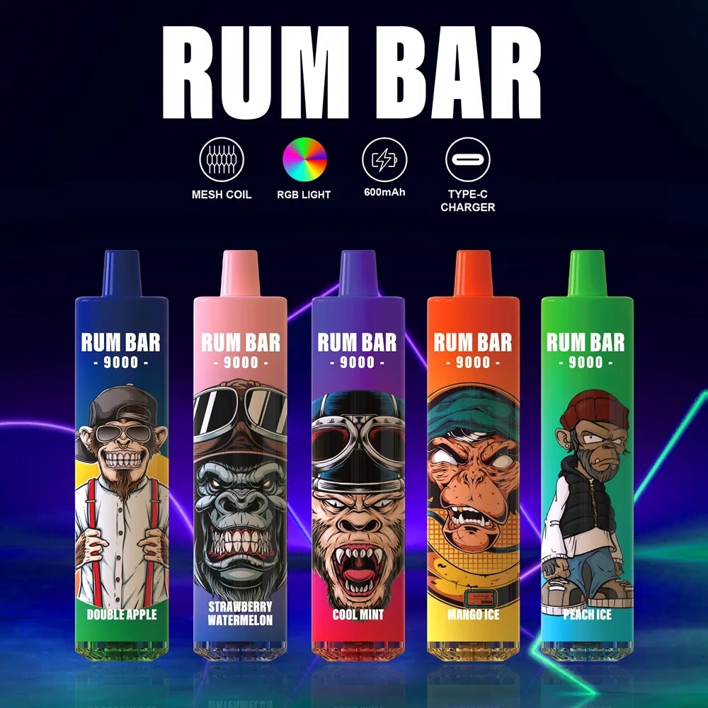  Original QST RUM BAR puff 9000 9k Disposable E Cigarettes Vape Pen 13Ml Filled Mesh Coil Vapes Rechargeable Battery Vaporizer 9000 Puff-Ecloudvaping
