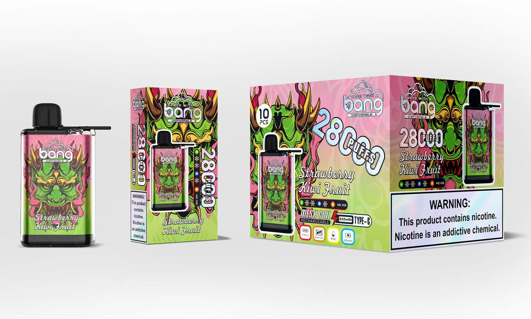 Original Bang King 28000 Puffs Disposable Vape Device E-Cigarette Ice Control Wholesale Supplier Distributor 650mAh Battery