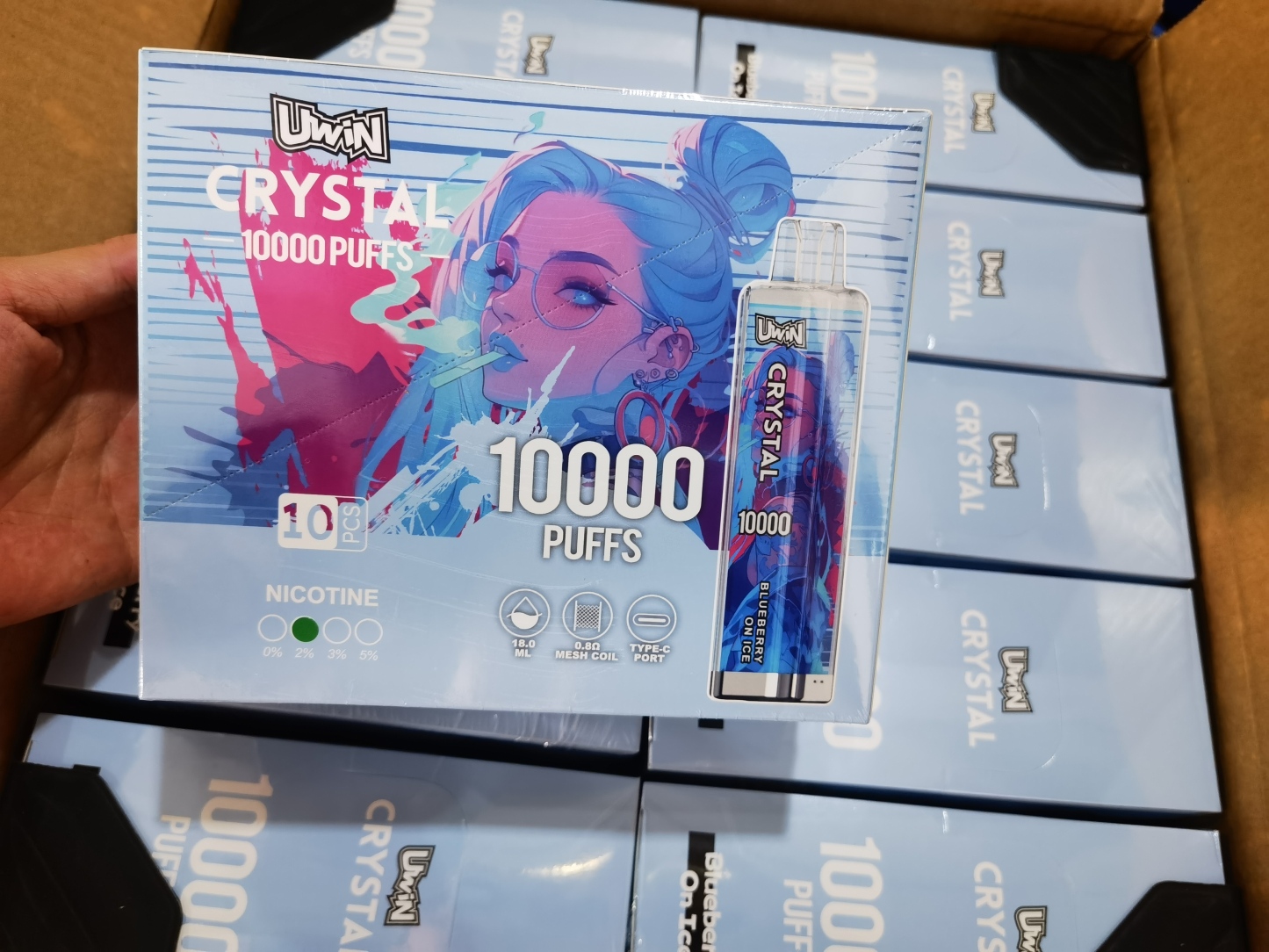 Uwin Crystal 10000 Bood Touch Screen Nova Thunder Game 26000 Vape Ecigarette Vapor Hookah Price Bar Disposable Vape