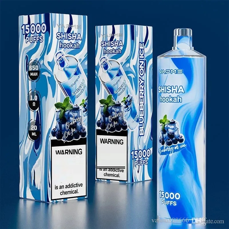  Original VAPME SHISHA Hookah 15000 Puffs Disposable Vape 0.6ohm Coil 650mAh Rechargeable Battery 25ml Prefilled Pod 12 Flavors E Cigarettes-Ecloudvaping