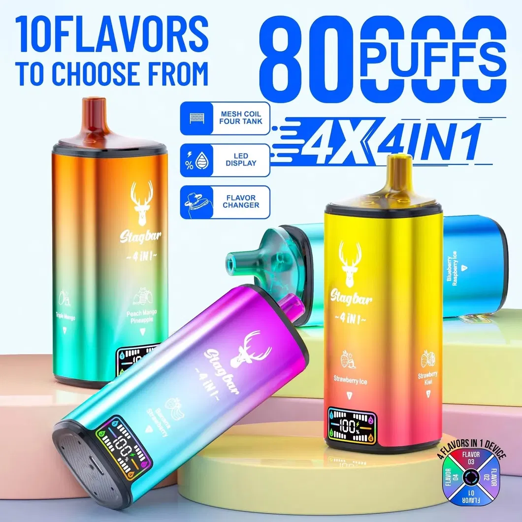 EU Vape Factory Wholesale I Vape Stag Bar 60000 Puff 4in1 Flavors Disposable Vape 30000 30K 40000 40K 50K 60K Puffs Vapors Electronic Cigarette