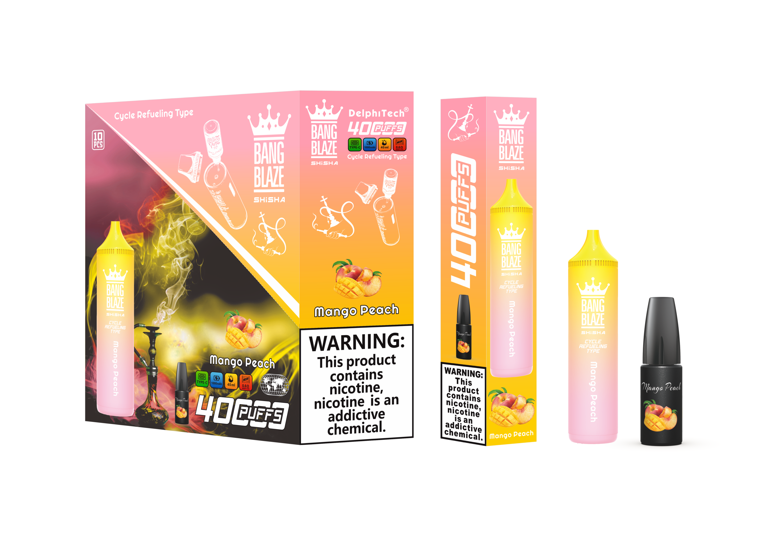 Bang Blaze 40000 Puffs Shisha Bangking Puffs Ecigs Vaporizer Flavors E Hookah Charger