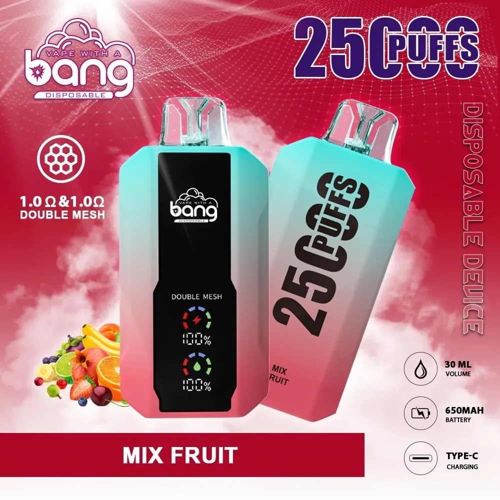 Original Bang 25000 puffs disposable E cigarettes 30ml pre-filled vapor pods 650mAh rechargeable battery vape juice devices Dual Mesh Vaporizers bang box 25000-Ecloudvaping
