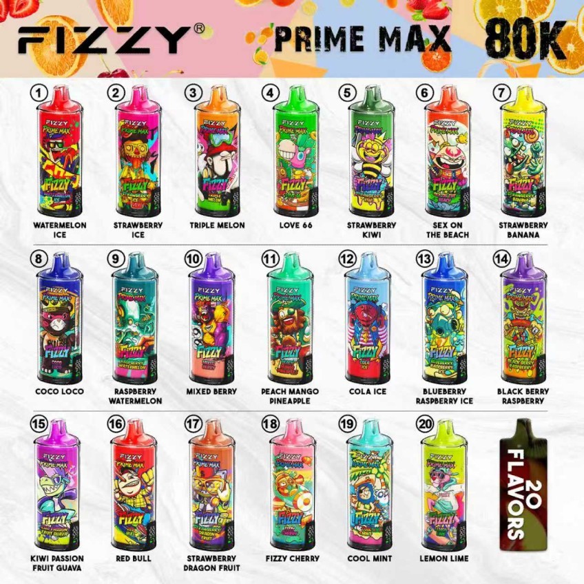 EU warehouse Fizzy Prime Max 80K puffs Disposable Vape Pen Wholesale E-Cigarette