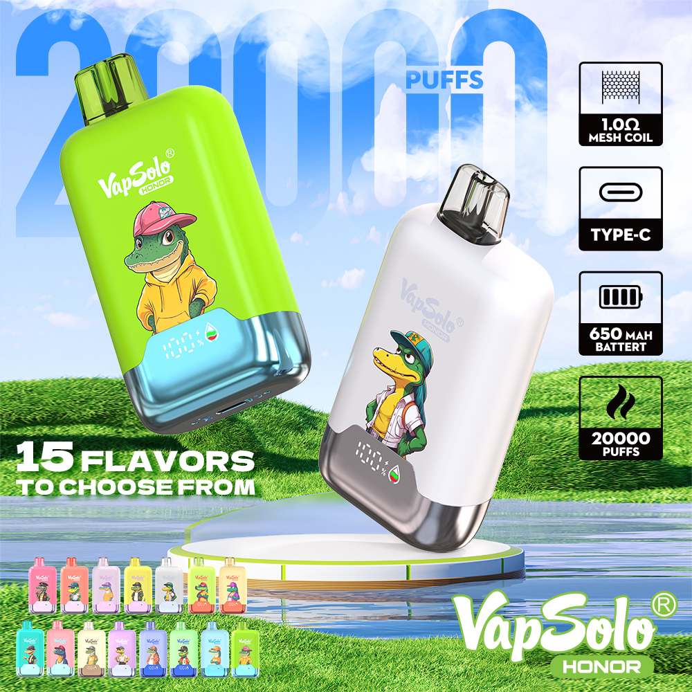 Vapsolo Honor 20K Puff Mini E-Cigarette Cartridge Vaporize Shisha Pen E-Cigarette Price Double Flavor Switch Vape