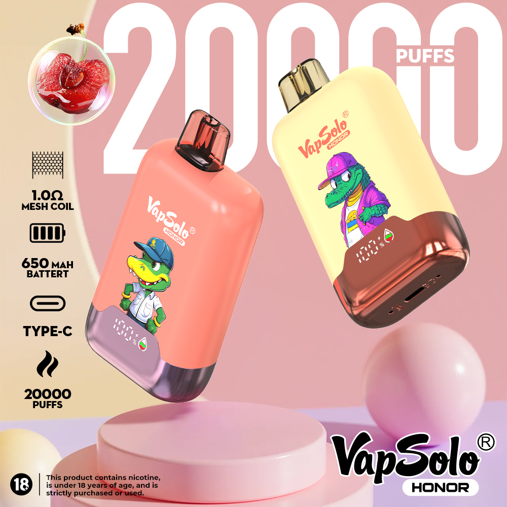 Vapsolo Honor 20K Puff Mini E-Cigarette Cartridge Vaporize Shisha Pen E-Cigarette Price Double Flavor Switch Vape