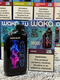 100% Original Waka Blast 36000 Puffs 850mAh Battery Rechargeable Dual Mesh Screen Display Full 28ml Vape