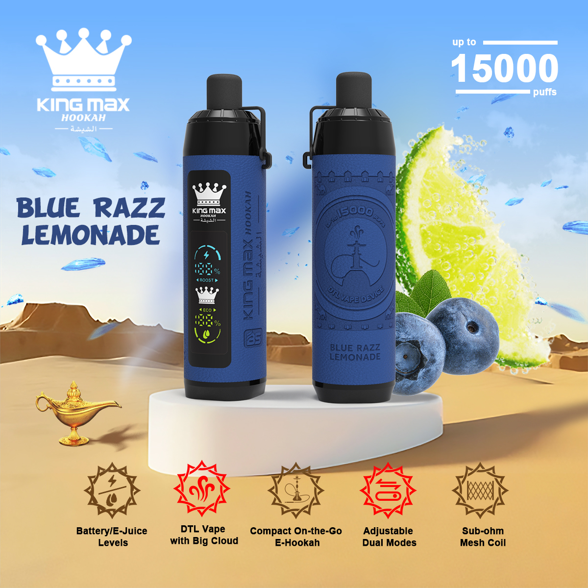 Breze Stiik 15000 15K King Max Disposable Vapes Rechargeable Degital Screen Electronic Cigarette