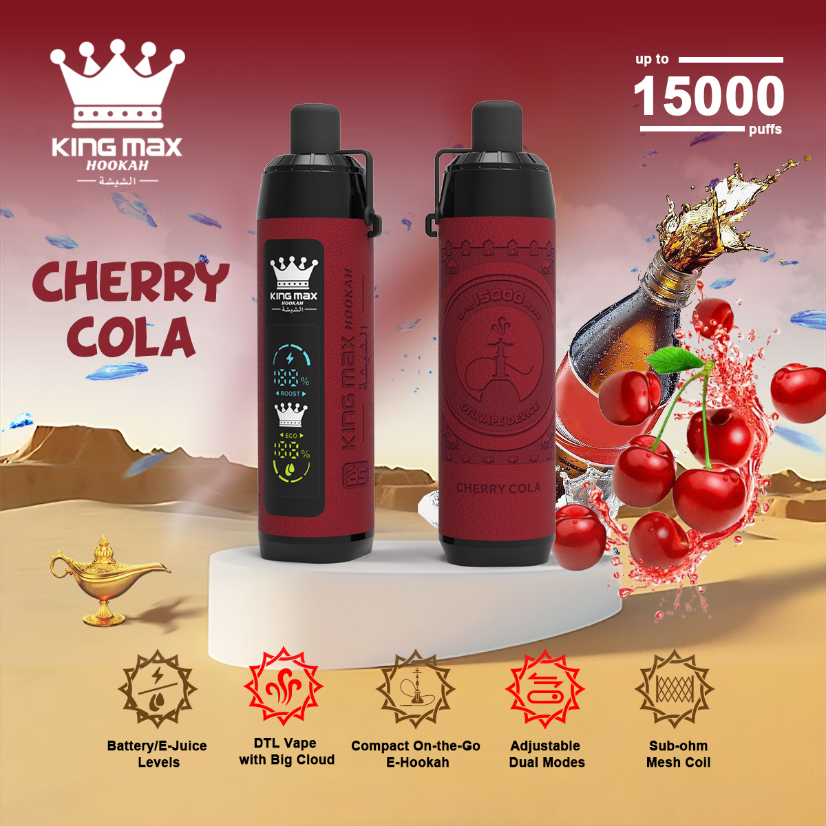 Breze Stiik 15000 15K King Max Disposable Vapes Rechargeable Degital Screen Electronic Cigarette