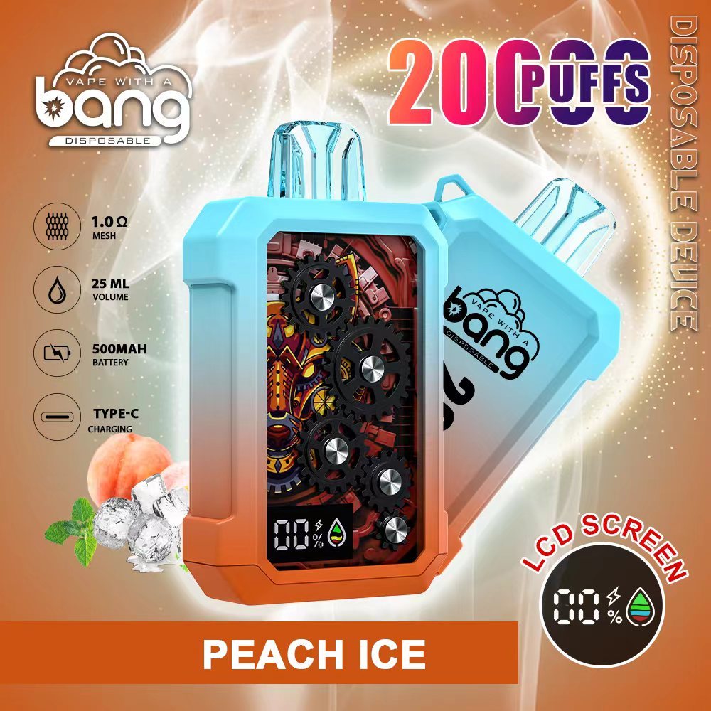 Original Bang 20000puff E Cigarette Set Puffs20k Disposable Vape Pen Pod 500mah LCD Display Rechargeable 25ml Vapers 0% 2% 3% 5% 12 Flavors Dual Mesh-Ecloudvaping