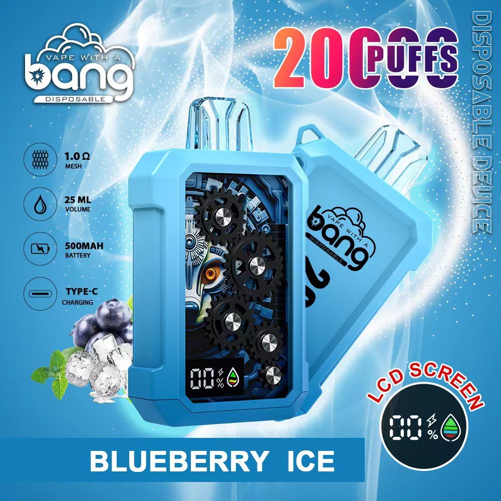 Original Bang 20000puff E Cigarette Set Puffs20k Disposable Vape Pen Pod 500mah LCD Display Rechargeable 25ml Vapers 0% 2% 3% 5% 12 Flavors Dual Mesh-Ecloudvaping