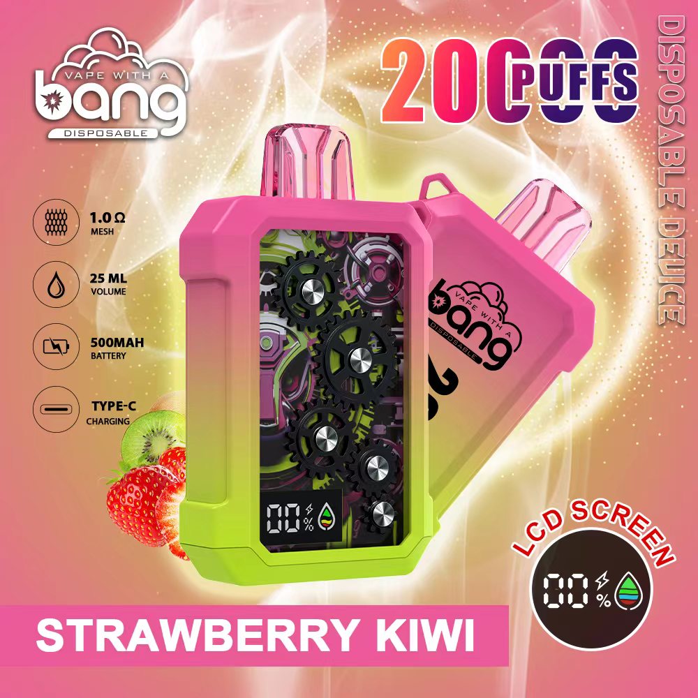 Original Bang 20000puff E Cigarette Set Puffs20k Disposable Vape Pen Pod 500mah LCD Display Rechargeable 25ml Vapers 0% 2% 3% 5% 12 Flavors Dual Mesh-Ecloudvaping