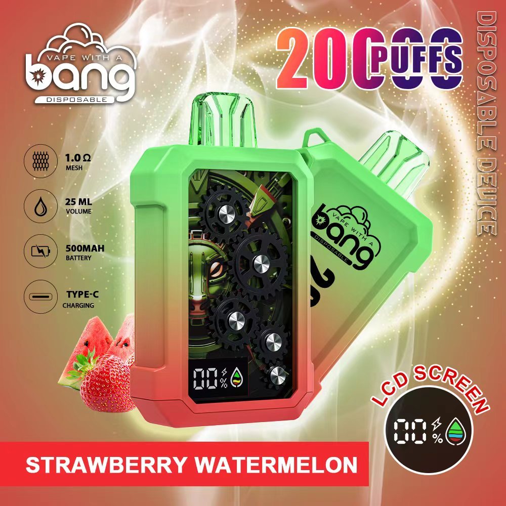 Original Bang 20000puff E Cigarette Set Puffs20k Disposable Vape Pen Pod 500mah LCD Display Rechargeable 25ml Vapers 0% 2% 3% 5% 12 Flavors Dual Mesh-Ecloudvaping