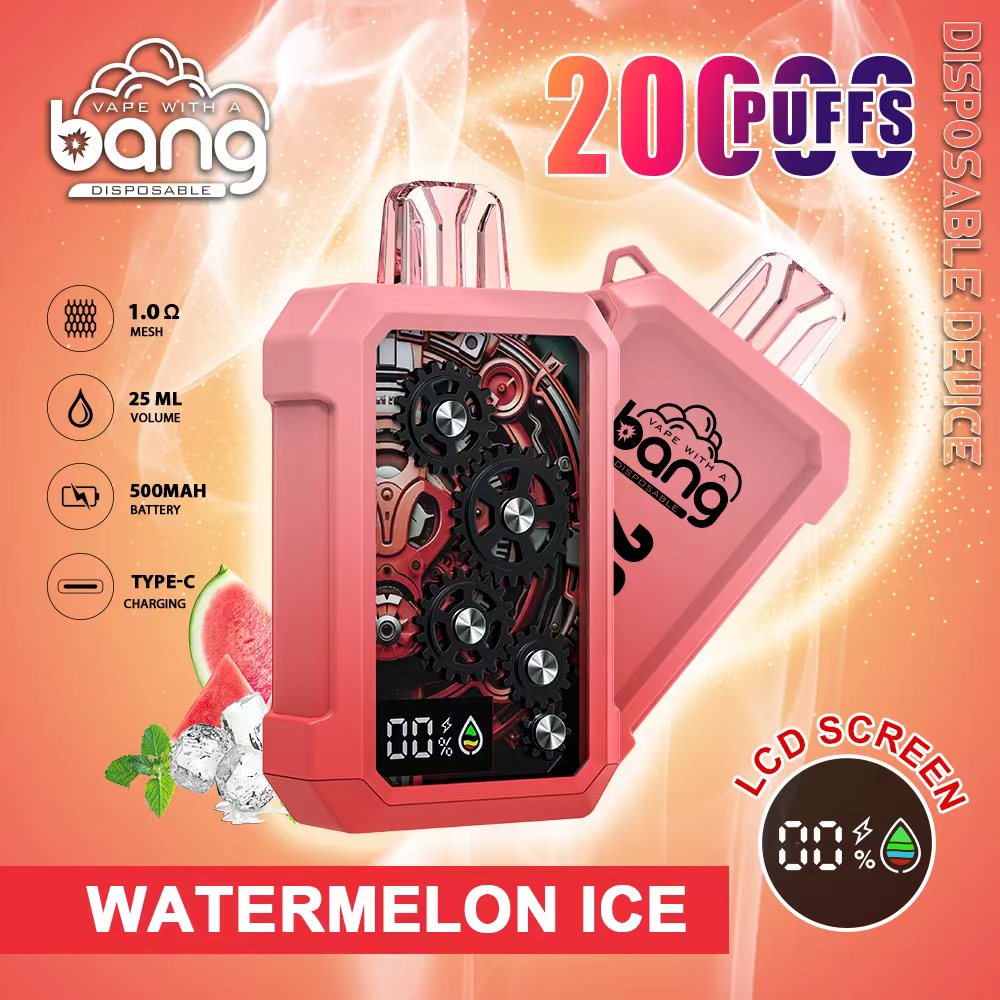 Original Bang 20000puff E Cigarette Set Puffs20k Disposable Vape Pen Pod 500mah LCD Display Rechargeable 25ml Vapers 0% 2% 3% 5% 12 Flavors Dual Mesh-Ecloudvaping