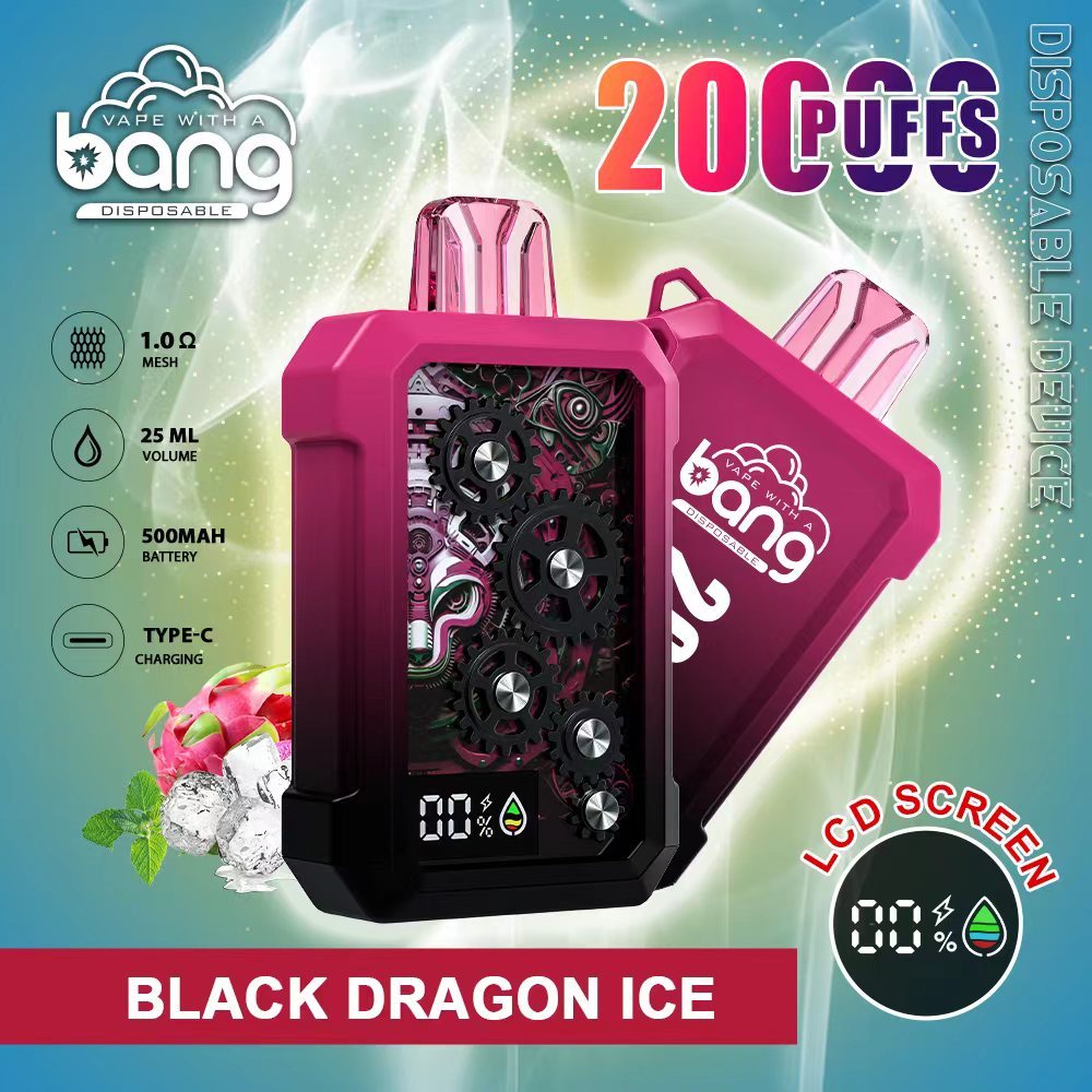 Original Bang 20000puff E Cigarette Set Puffs20k Disposable Vape Pen Pod 500mah LCD Display Rechargeable 25ml Vapers 0% 2% 3% 5% 12 Flavors Dual Mesh-Ecloudvaping