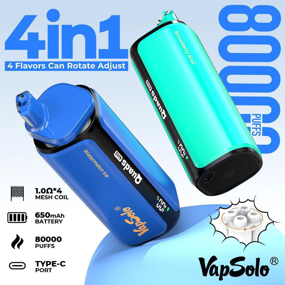 EU Germany Spain warehouse Vapsolo quads 4in1 80k puffs Disposable Vape pen Wholesale Electronic Cigarette Vaper