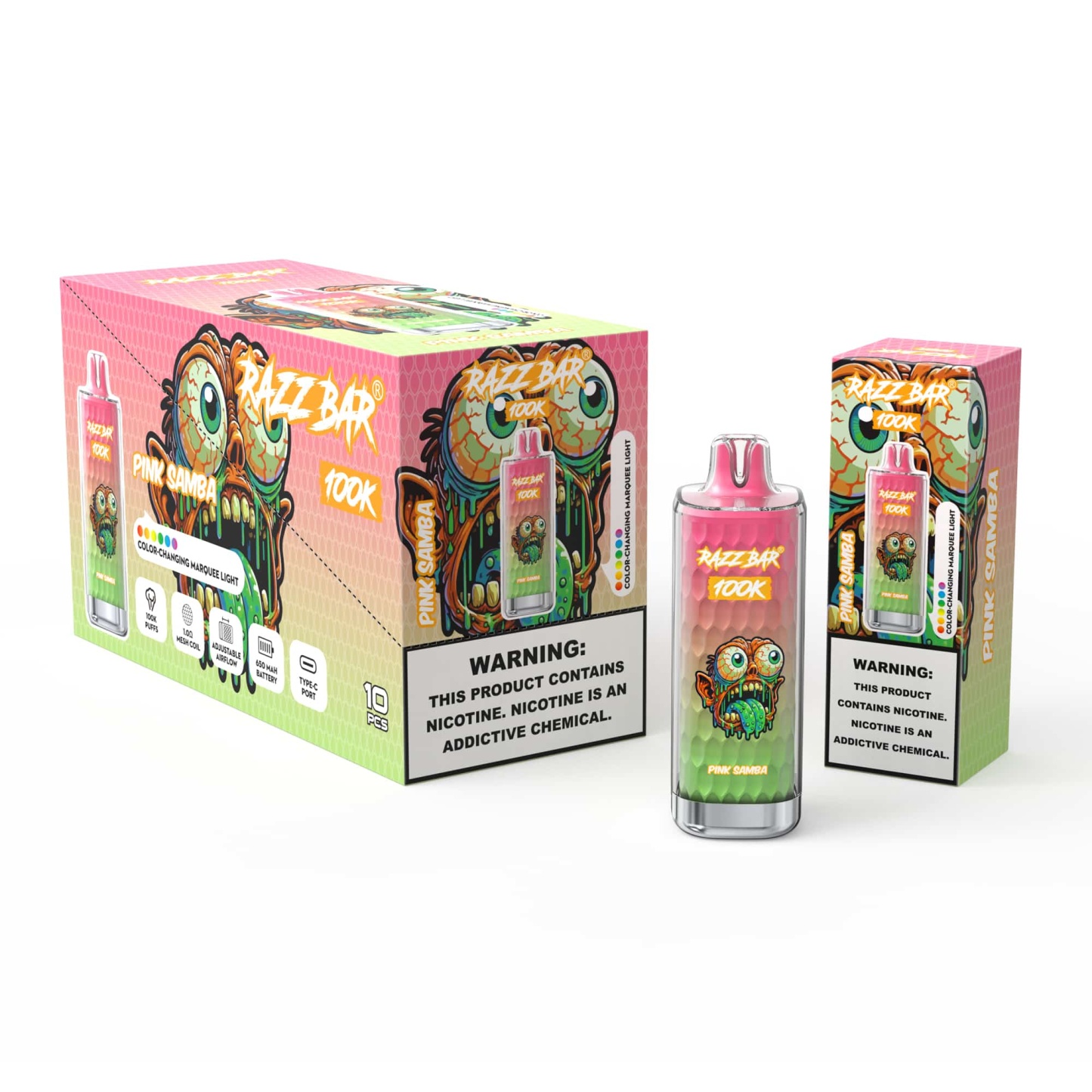 Razzbar 100K Puff Disposable Vape Pen E Cigarette 10000 Puffs Razz Bar Disposable Vape 