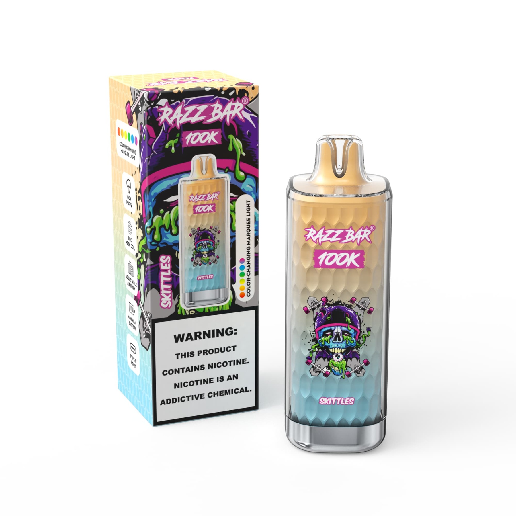 Razzbar 100K Puff Disposable Vape Pen E Cigarette 10000 Puffs Razz Bar Disposable Vape 