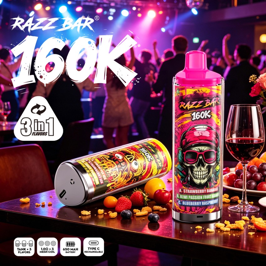 Razzbar 160k puffs 3in1