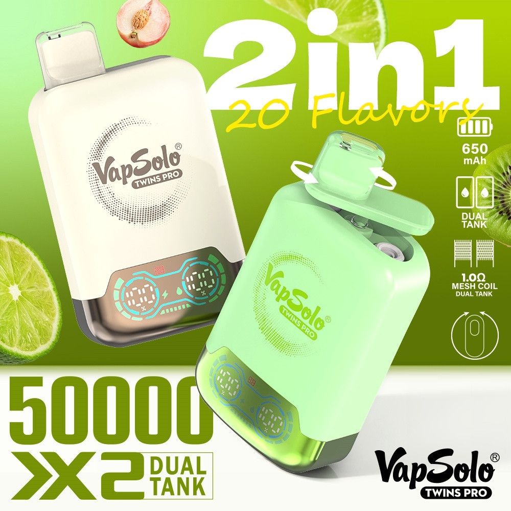 EU Germany Spain warehouse Vapsolo 50k puffs twins pro Disposable Vape pen Wholesale Electronic Cigarette Vaper
