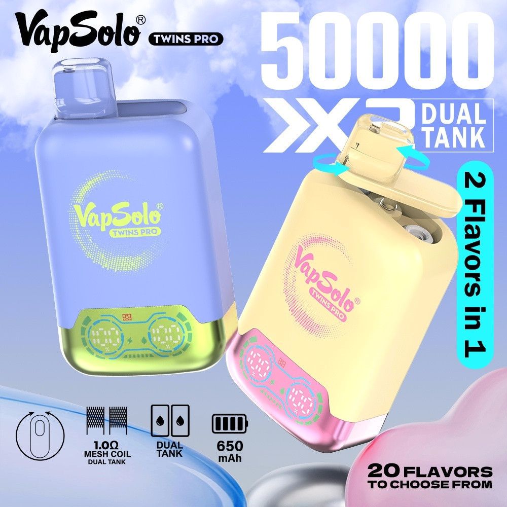 EU Germany Spain warehouse Vapsolo 50k puffs twins pro Disposable Vape pen Wholesale Electronic Cigarette Vaper