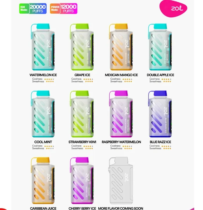 Vocal Gear Power Star Vista 20K 12K 20000 Puffs Elf Touch 25000 Shisha 15000 Digital 12K 20ml E-Liquid 2% 5% Nic with Full Screen Rechargeable Disposable E Vape