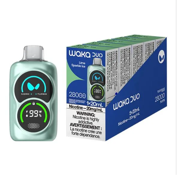 New Waka 25000 Puffs Big Puff Wholesale Crystal E Ciga Digital Display EU Warehouse Waka Vape 25K 30000 Puffs Disposable Pen Vape