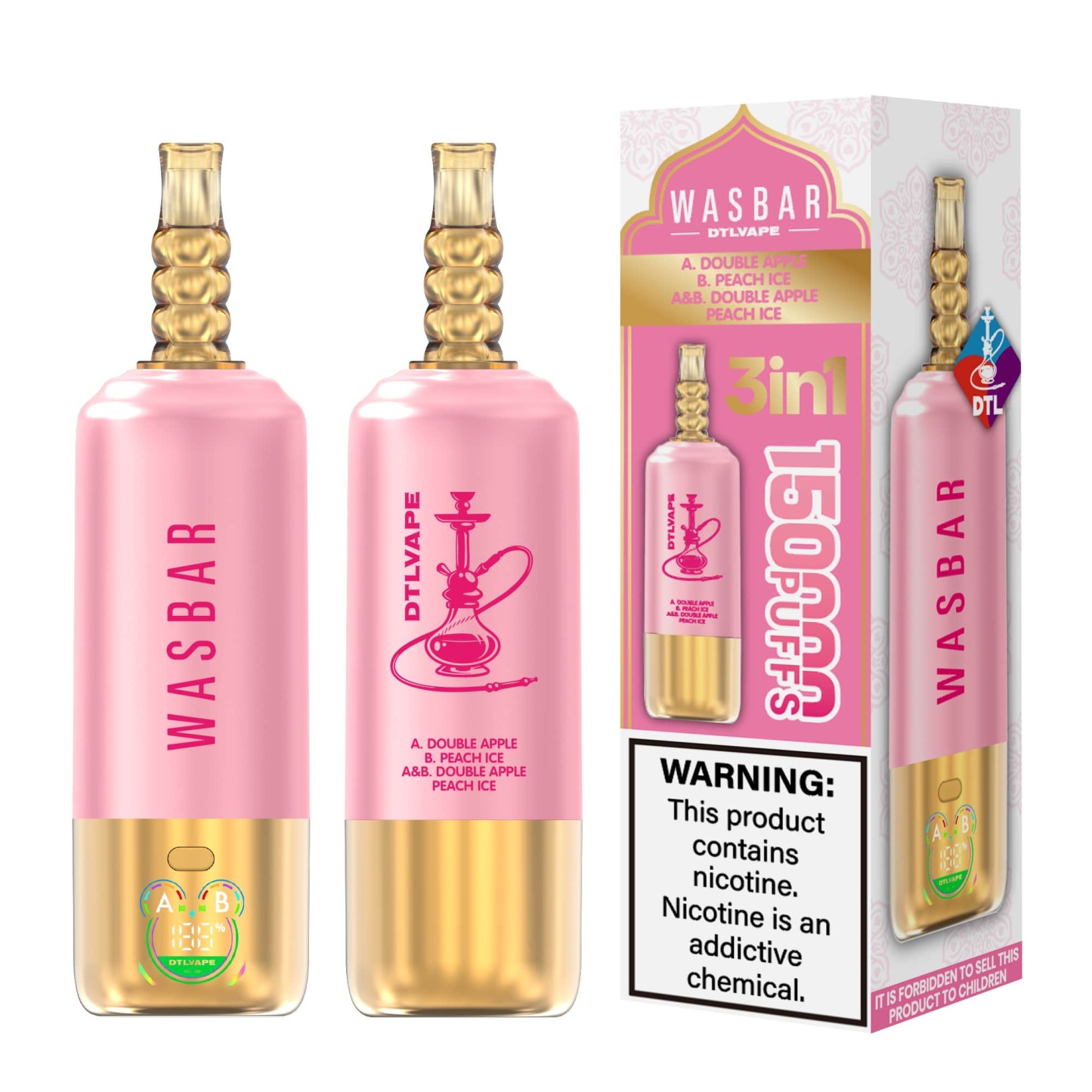 WASBAR DTL 150K 3in1 Shisha 150k Puffs