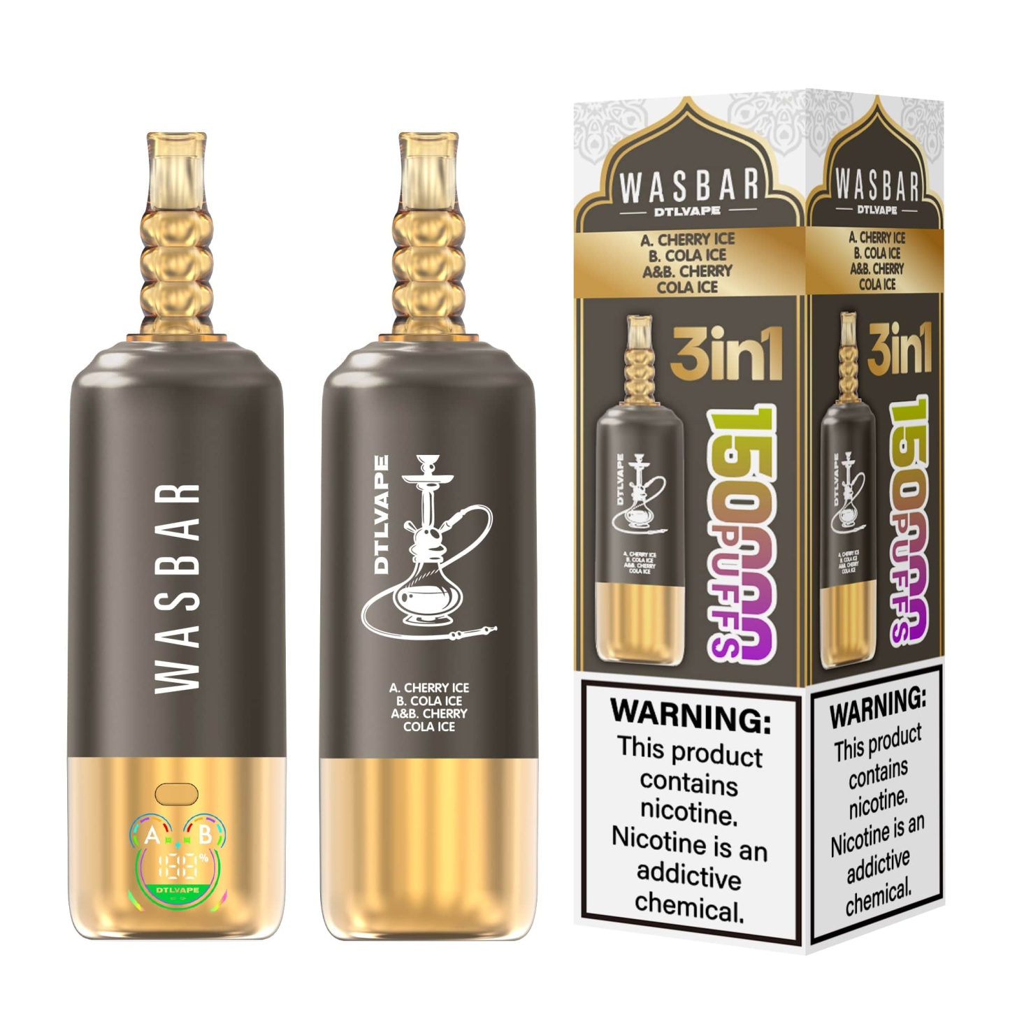 WASBAR DTL 150K 3in1 Shisha 150k Puffs