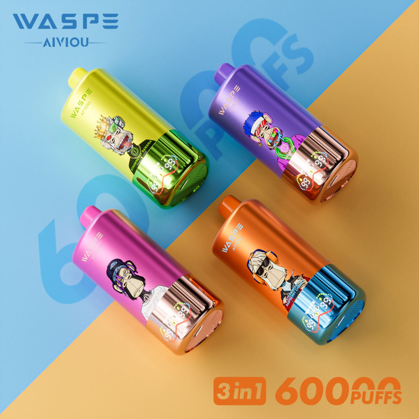Wholesale Disposable Vape Waspe 60000 60K Puffs Vaper Box Vap Solo Vape Electronic Cigarette EU Europe Germany Spain